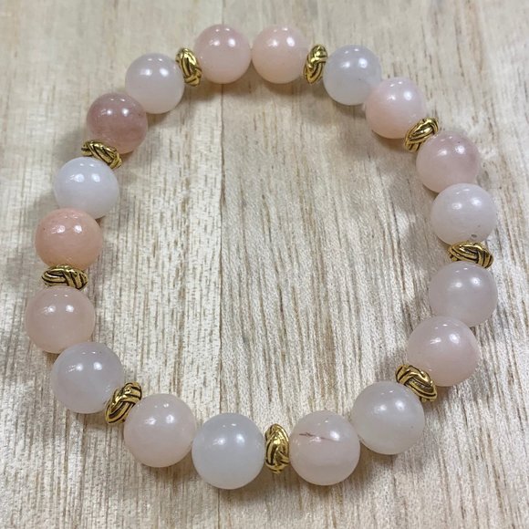 Handmade Jewelry - 8mm Pink Aventurine Chakra Stretch Bracelet